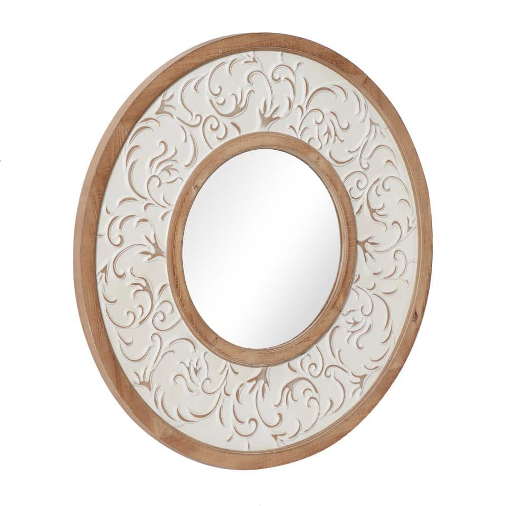 Elegant Full-Length Rectangular Wood Mirror with Silver Accents