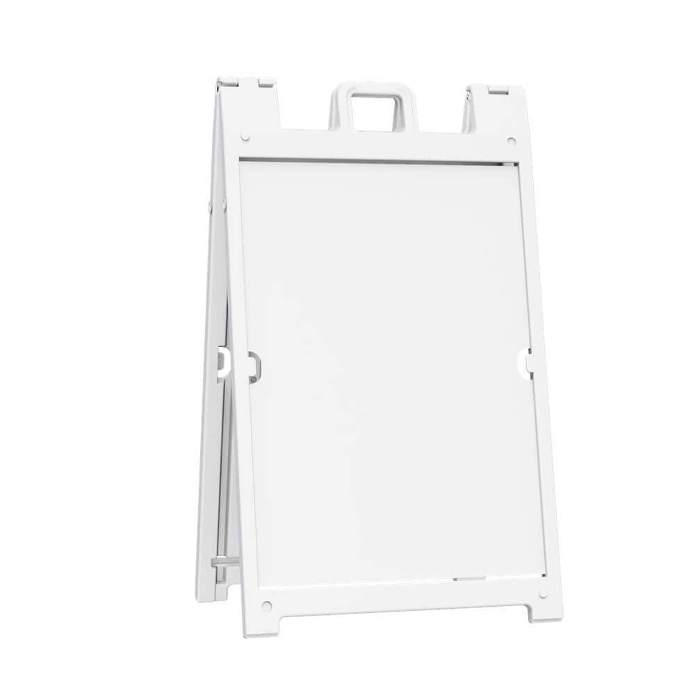 PLASTICADE Signicade White 24 in. W x 36 in. H Plastic Portable