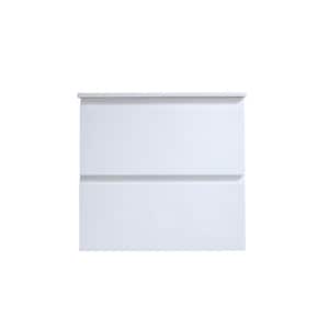 Millennium 18.25 in. W x  24 in. D x 22.5 in. H Single Sink Bath Vanity in High Gloss White with White Ceramic Top