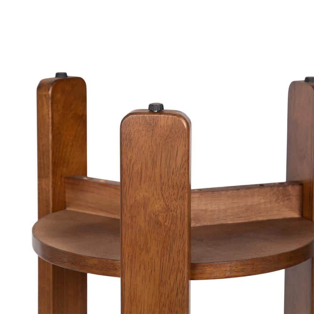 Foxford 16 in. Walnut Brown Round Wood Veneer/MDF End Table - thumbnail 8