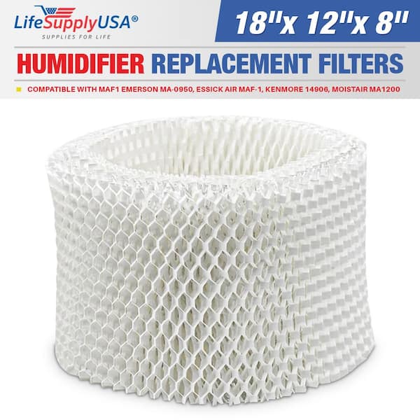 LifeSupplyUSA Humidifier Filter Replacement Compatible with MAF1 Emerson MA-0950, Essick Air MAF-1, Kenmore 14906, Moistair MA1200