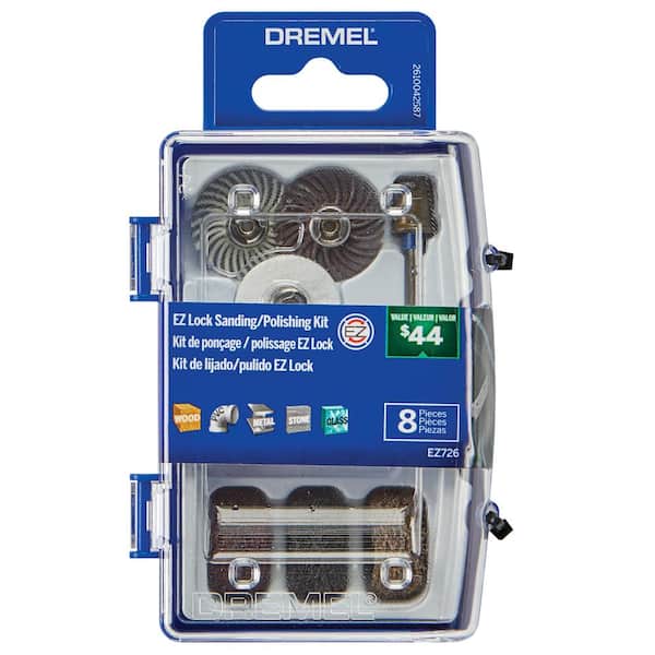 Dremel EZ726-01 8 PC EZ Lock Sanding & Polishing Rotary Accessories Kit