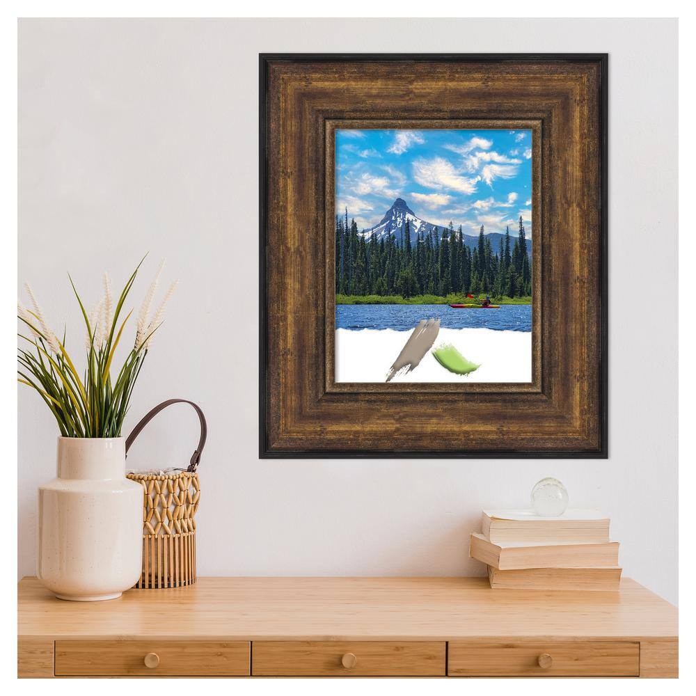 Antiqued Bronze and Black Polystyrene Rectangular Wall Frame