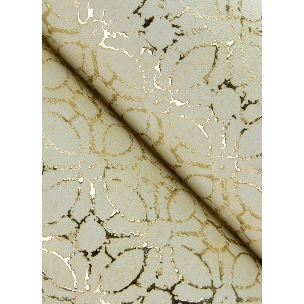 Khauta Gold Floral Geometric Non-Woven Wallpaper Roll