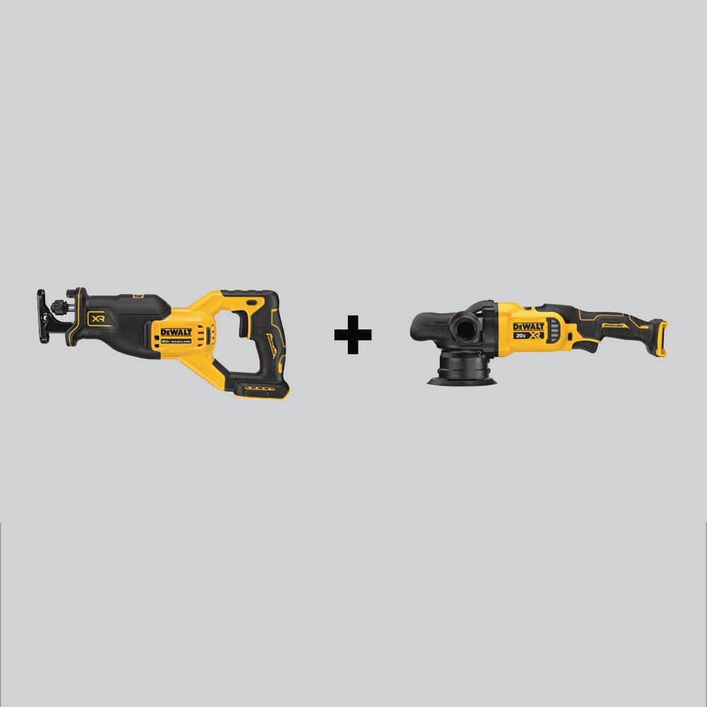 DEWALT 20V MAX XR Cordless Brushless Reciprocating Saw and Brushless 5 in. Variable Speed Random Orbit Polisher (Tools-Only) -  DCS382BWDCM848B