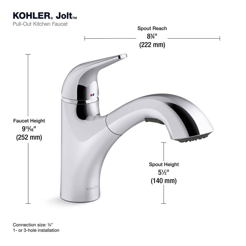 Polished Chrome Single-Handle Pull-Out Kitchen Faucet