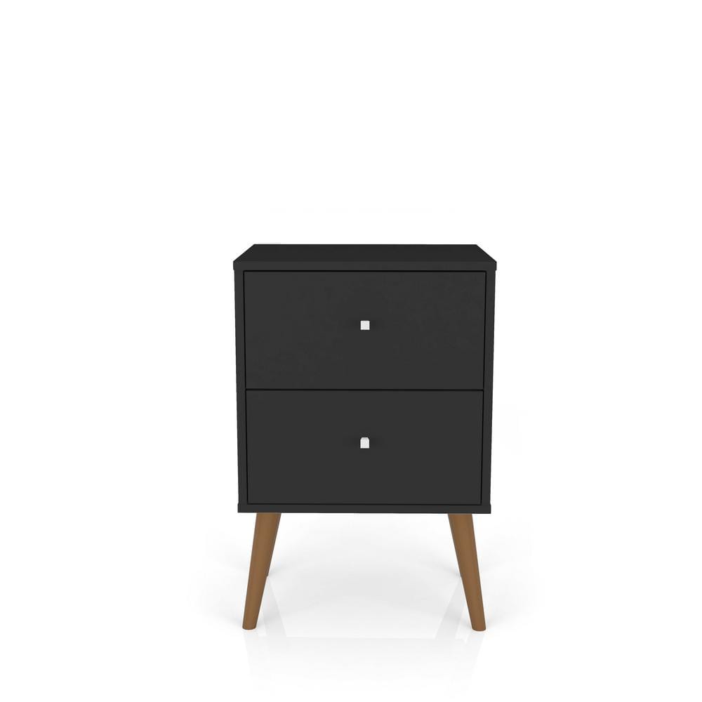 Liberty Mid-Century Modern Black 2-Drawer 17.72 in. W Nightstand price history on PriceWatchPro