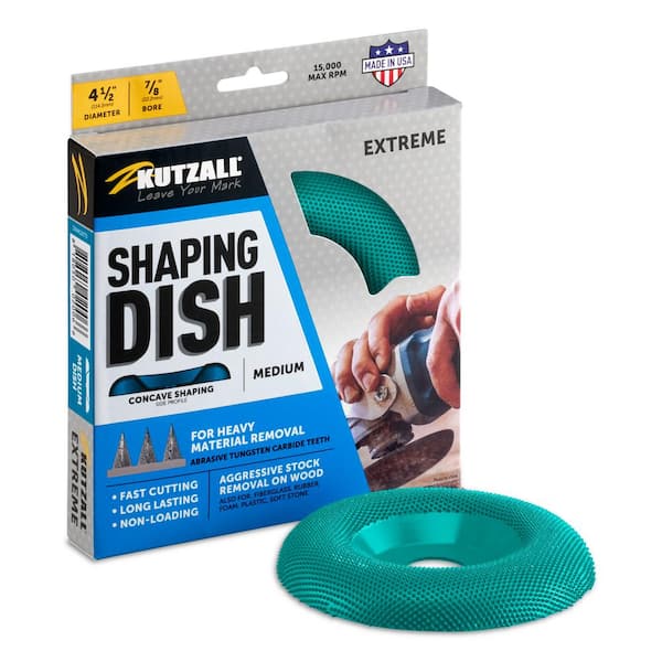 KUTZALL 4-1 2 in. 7 8 in. Bore, Extreme Shaping Dish - Tungsten Carbide Teeth, Medium