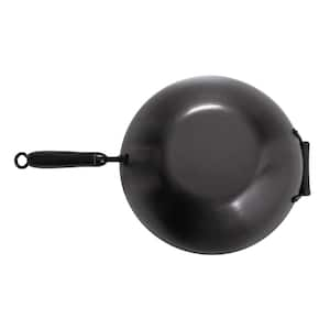 14 in. Carbon Steel Nonstick Wok Set with Lid and Bakelite Handles, 4-Pieces