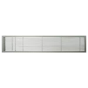 AG20 Series 4 in. x 24 in. Solid Aluminum Fixed Bar Supply/Return Air Vent Grille, Brushed Satin with Left Door