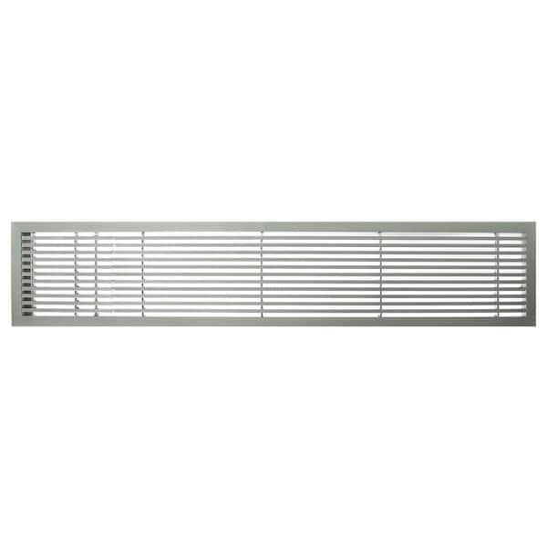 Architectural Grille AG20 Series 4 in. x 24 in. Solid Aluminum Fixed Bar Supply/Return Air Vent Grille, Brushed Satin with Left Door