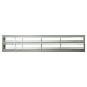 AG20 Series 6 in. x 42 in. Solid Aluminum Fixed Bar Supply/Return Air Vent Grille, Brushed Satin with Left Door