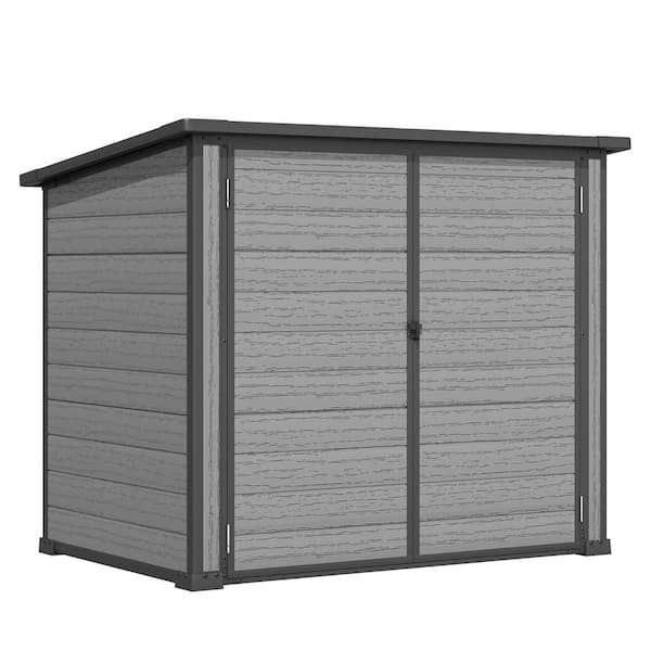 5 W ft. x 3 D ft. Resin Trash Can Storage Shed Outdoor Cabinet Waterproof with Reinforced Floor (15.4 sq. ft.)