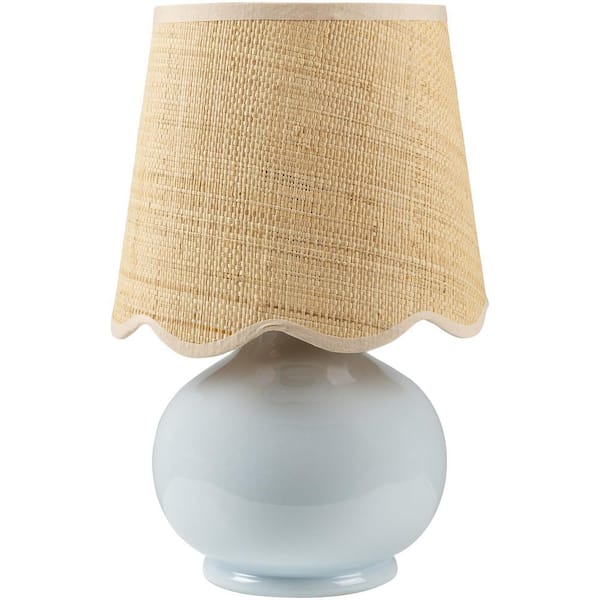 Stella Diminuta Light Blue/Wheat Cottage 13.8 in. Indoor Accent Table Lamp