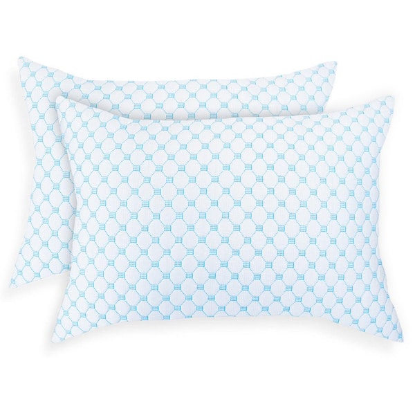 BIBB HOME Cooling Medium Shredded Memory Foam Standard Pillow (Set of 2)