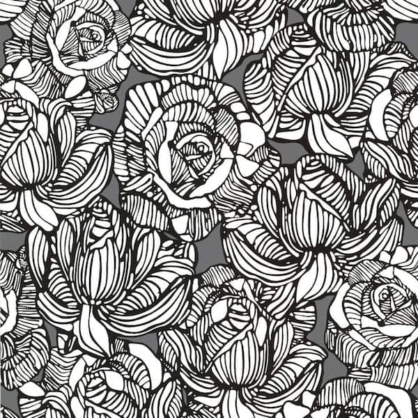 Beacon House Calista Grey Modern Rose Wallpaper