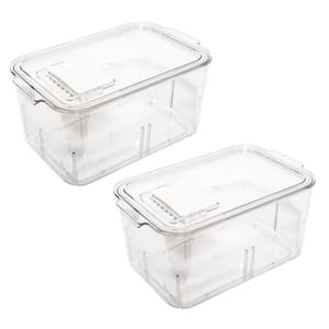 Produce Acrylic Food Storage Container Organizer with Vented Lids 2-Pack
