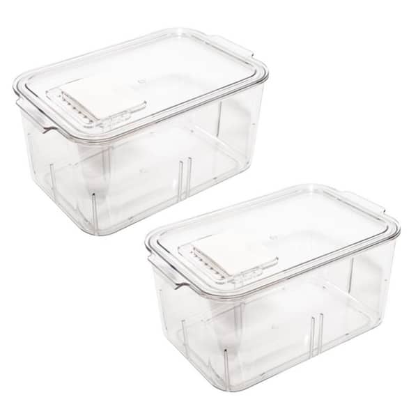 1pc Plastic Grain Storage Bin With Dividers, Transparent Moisture-proof  Container, Kitchen Rice Organizer, Stackable