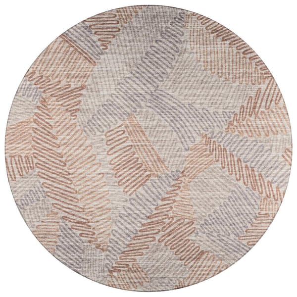 Addison Rugs Modena Walnut 8 ft. x 8 ft. Round Abstract Area Rug