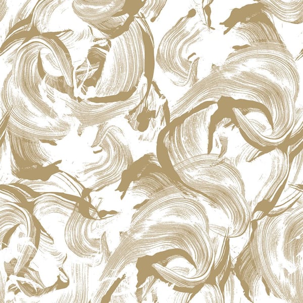 Tempaper CosmoLiving L'Amour Metallic Gold and White Self-Adhesive, Removable Wallpaper 28 sq. ft.