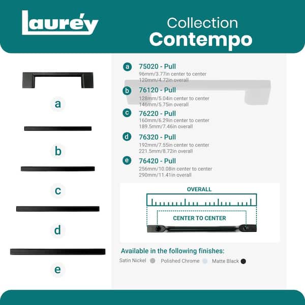 Contempo 3-3/4 in. (96mm) Center-to-Center Polished Chrome Drawer Pull Contempo 3-3/4 in. (96mm) Center-to-Center Polished Chrome Drawer Pull