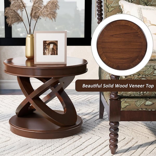 1-Piece 22 in. W x 22 in. D x 20 in. H Walnut Solid Wood and MDF