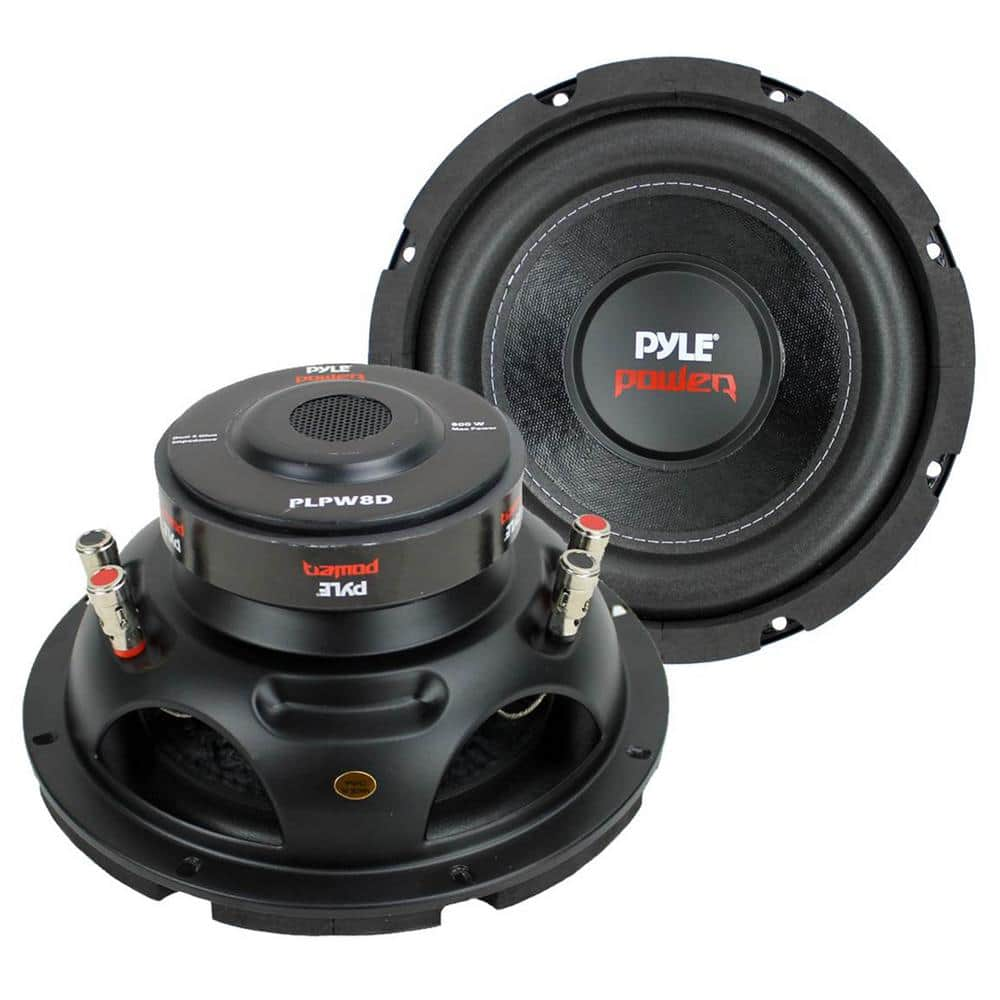  Two 8 in. 1600-Watt Dual Voice Coil 4-Ohm Car Audio Subwoofers Speakers