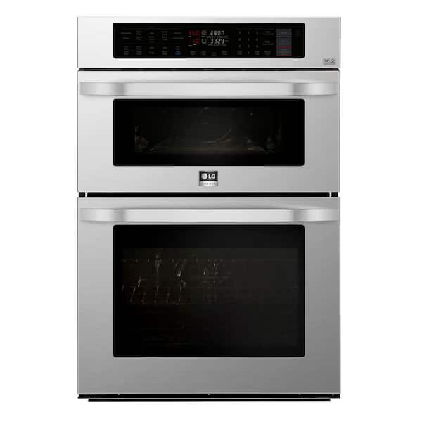 LG 30 in. Smart Electric Convection & EasyClean Combination Wall Oven with Built-In Microwave in Stainless Steel