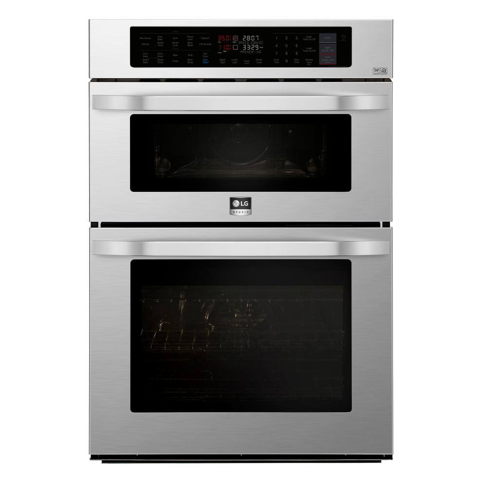 LG STUDIO 30 in. Smart Electric Convection & EasyClean Combination Wall Oven with Built-In Microwave in Stainless Steel, Silver