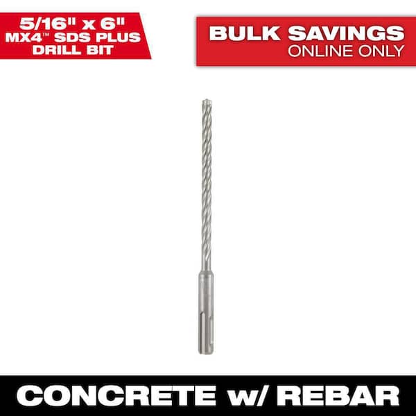 Milwaukee 5/16 in. x 6 in. 4-Cutter SDS-PLUS Carbide Drill Bit