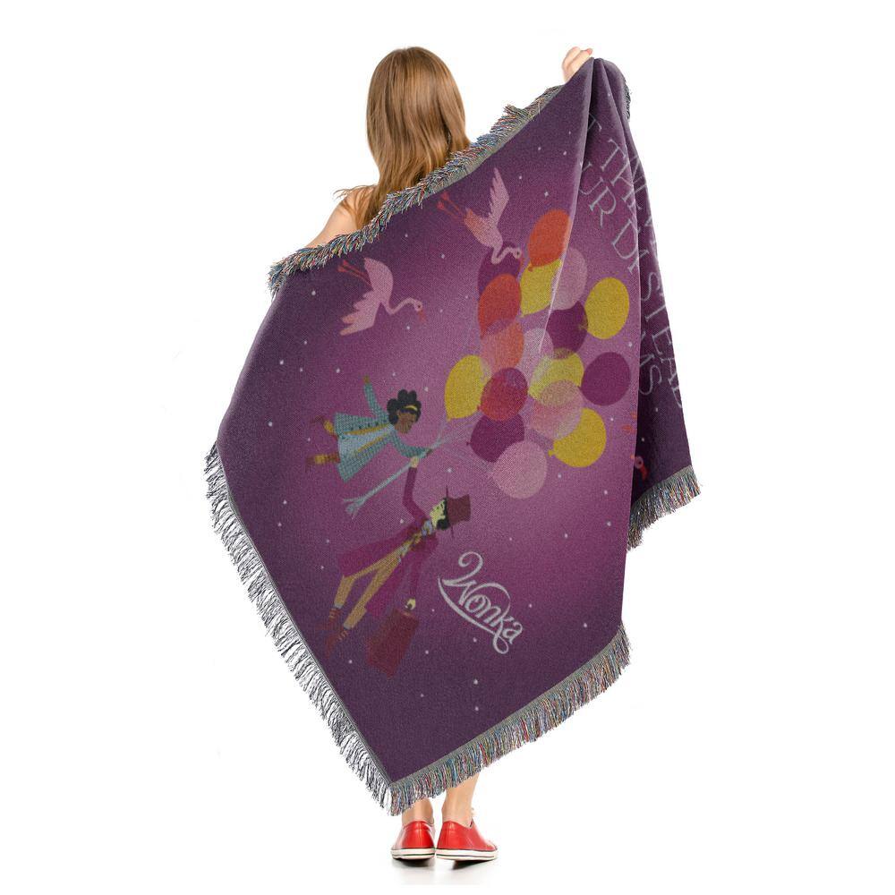 Willy Wonka Dream Purple Woven Tapestry Throw Blanket