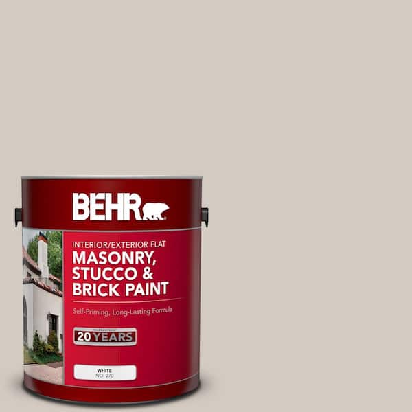 BEHR 1 gal. #N320-2 Toasty Gray Flat Interior/Exterior Masonry, Stucco and Brick Paint
