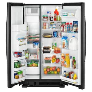 24.6 cu. ft. Side by Side Refrigerator with Dual Pad External Ice and Water Dispenser in Black