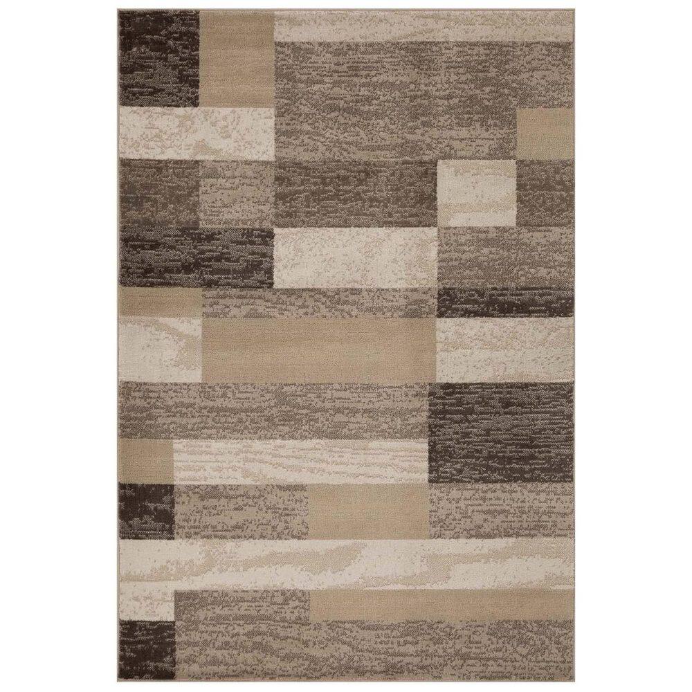 Beige Polypropylene 4 ft. x 6 ft. Striped Indoor Area Rug