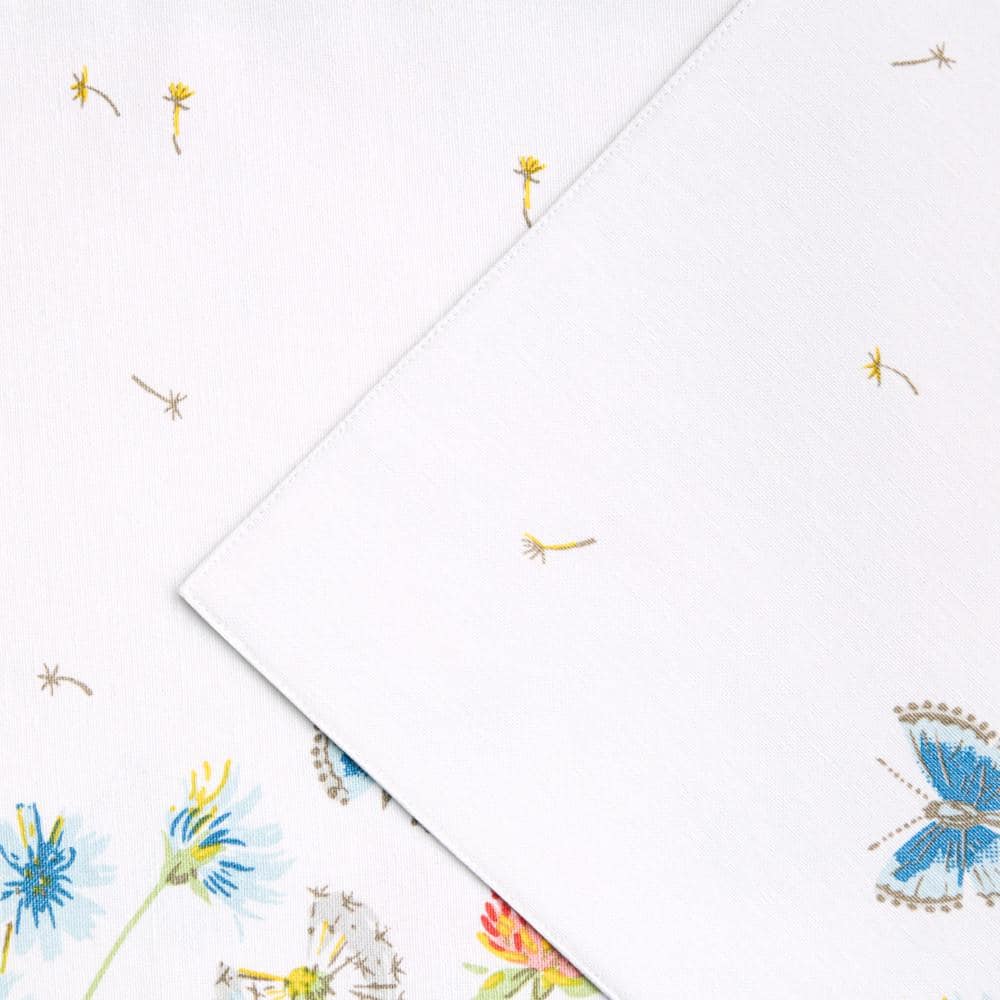 Breezy Floral White and Blue Cotton Placemats Set of 4
