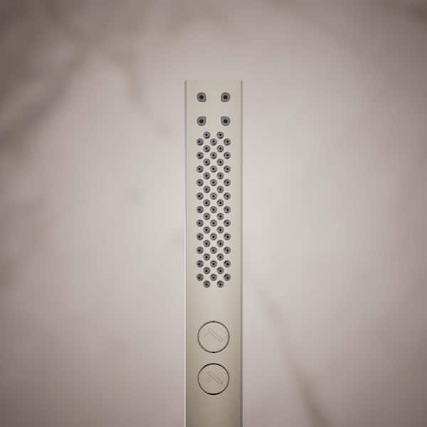 KOHLER Shift+ Square 2-Spray Handheld Showerhead with Katalyst Air-Induction Technology in Vibrant Brushed Nickel