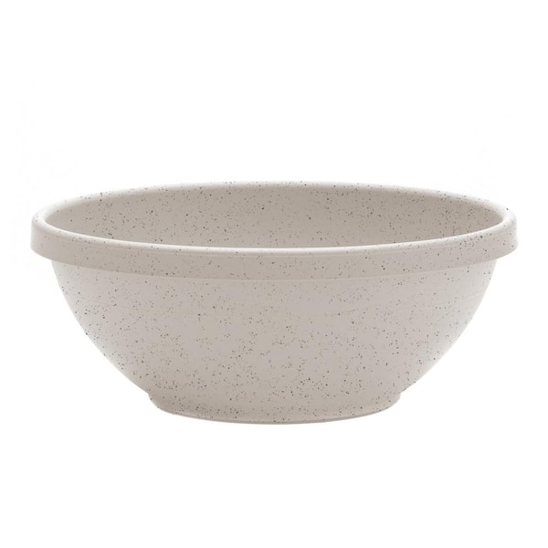 Terra Bowl 14 in. L x 14 in. W x 5.5 in. H 8 qts. Vanilla Bean Indoor/Outdoor Plastic Decorative Pot
