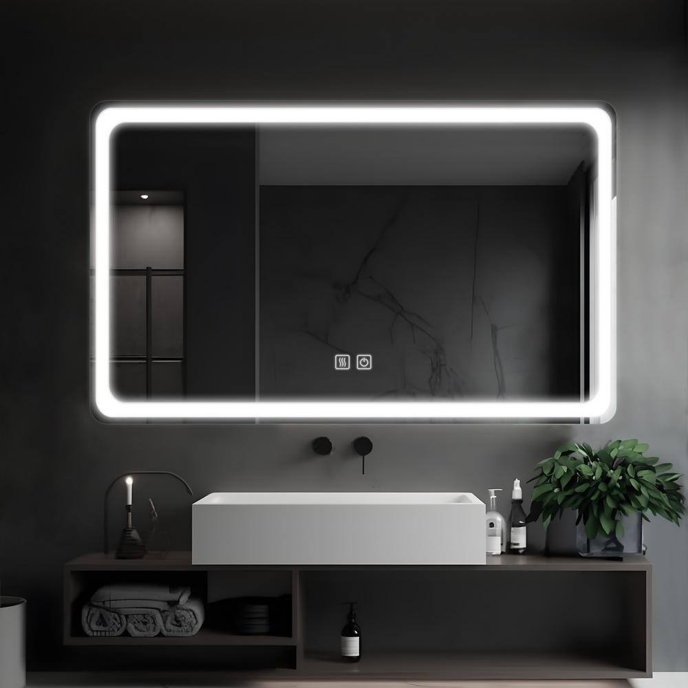 31 in. W x 51 in. H Rectangular Frameless LED Lighted Anti-Fog Bathroom Van