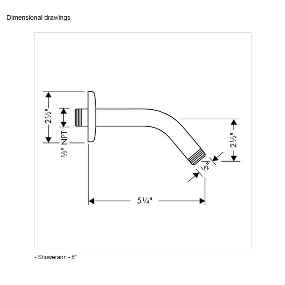 Polished Nickel Modern Wall-Mount Shower Arm