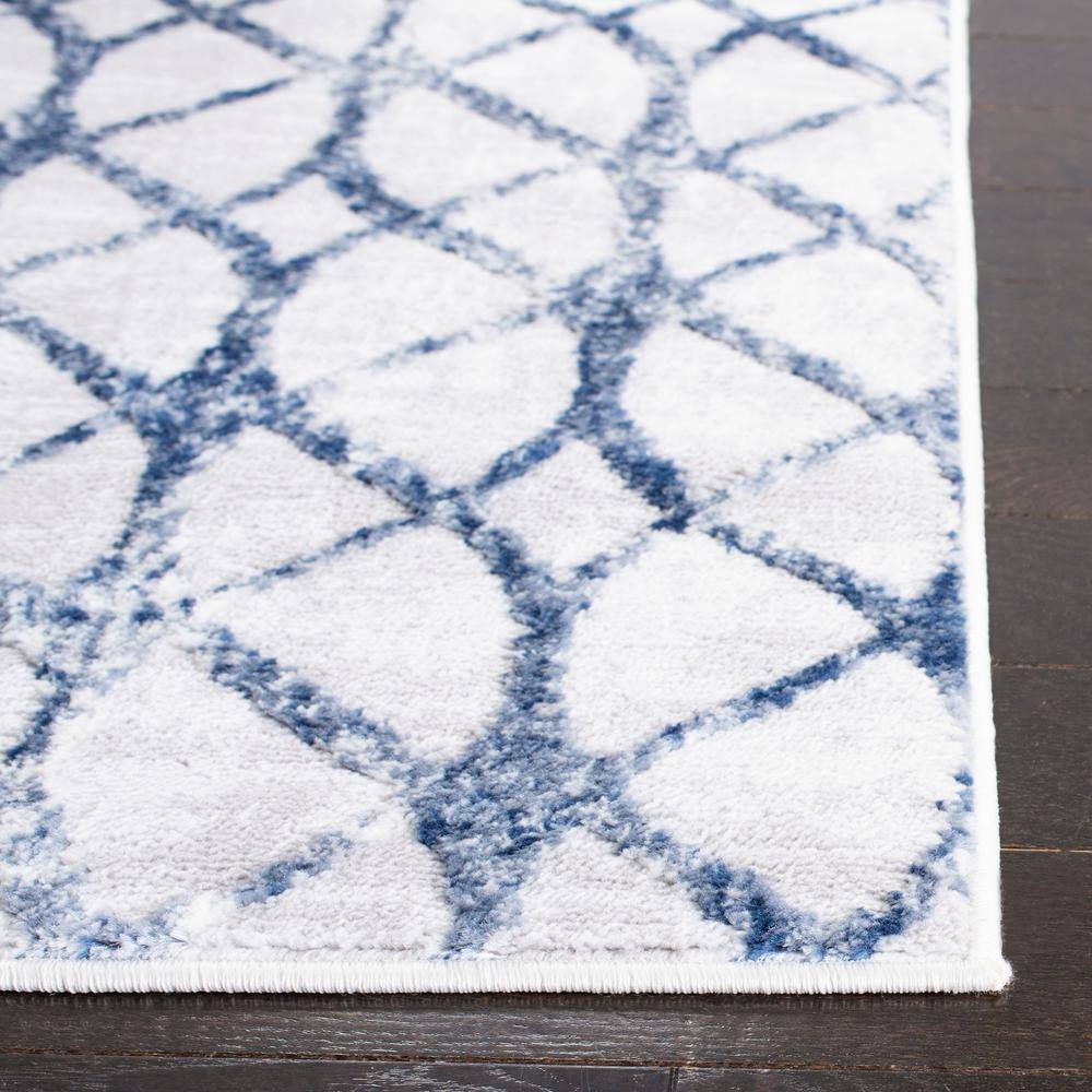 Amelia 8' x 10' Grey and Navy Geometric Area Rug