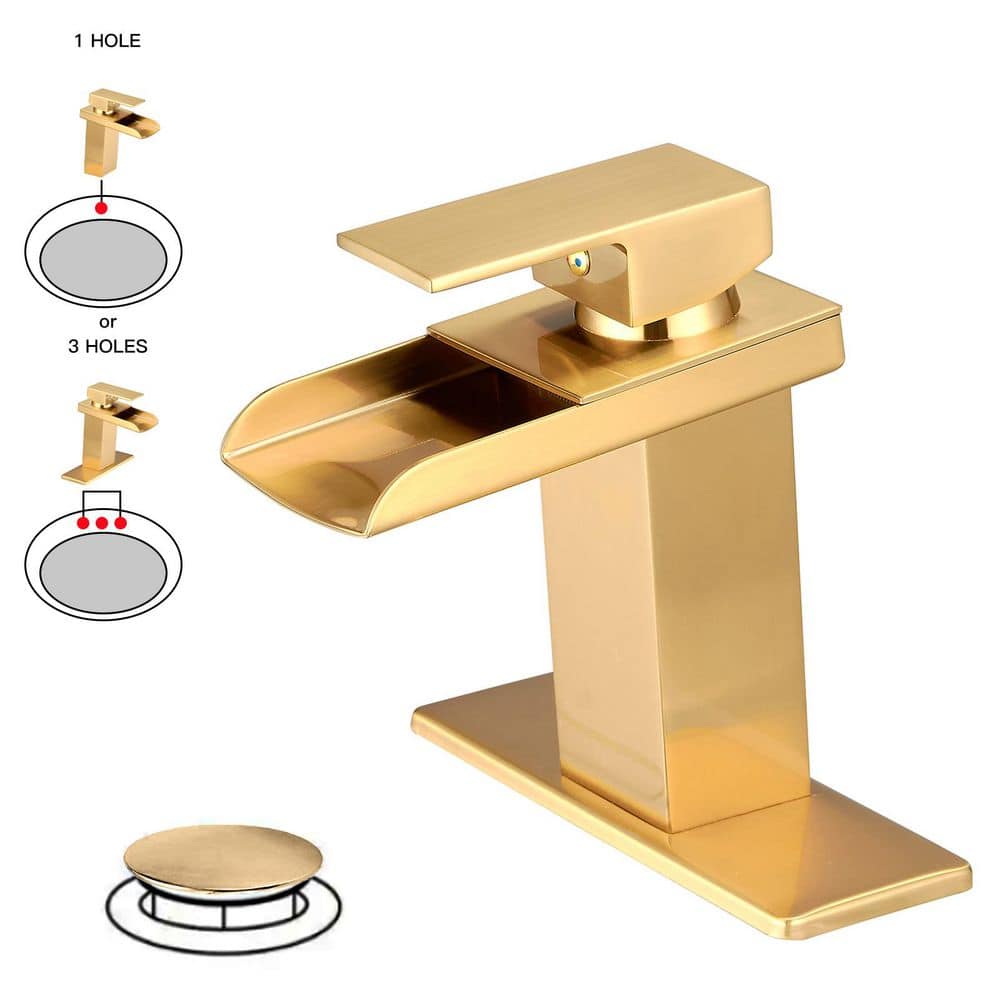 BWE Waterfall Single Hole Single-Handle Low-Arc Bathroom Faucet