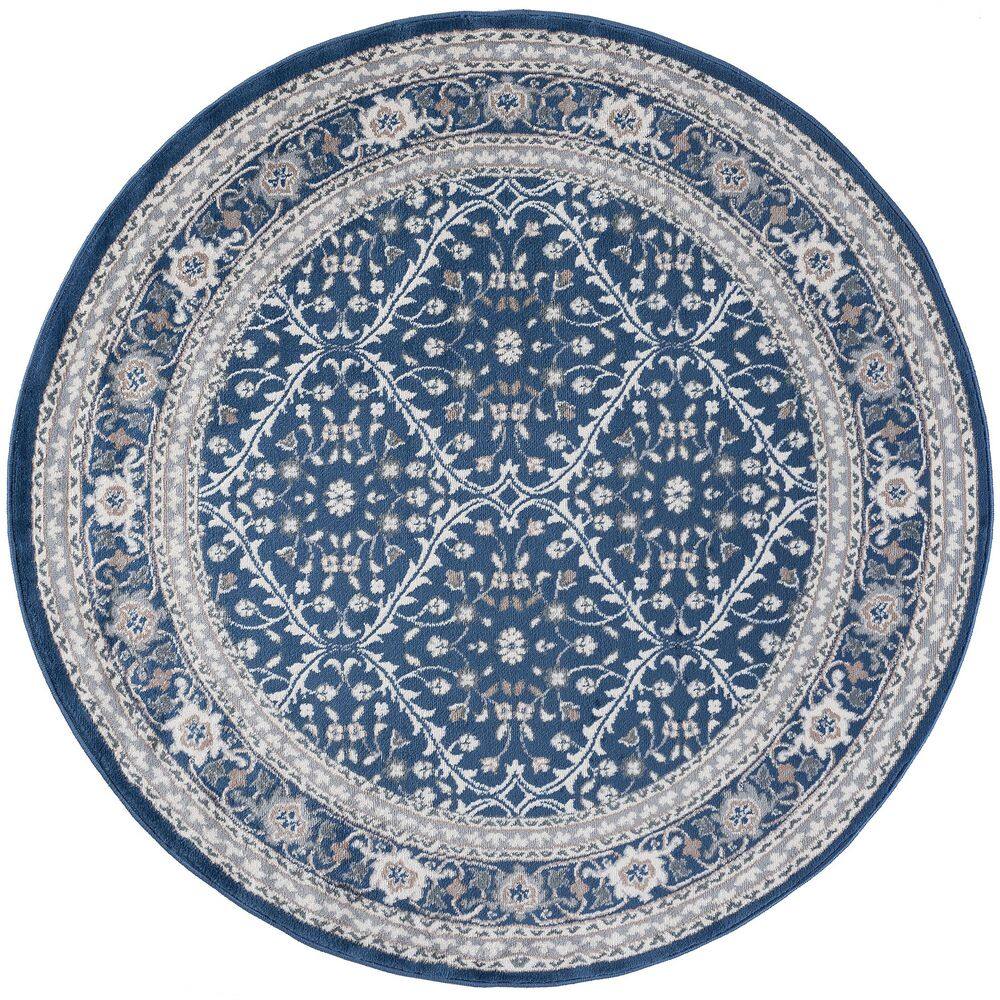 Madison Oriental Navy 6 ft. Round Indoor Area Rug price history on PriceWatchPro