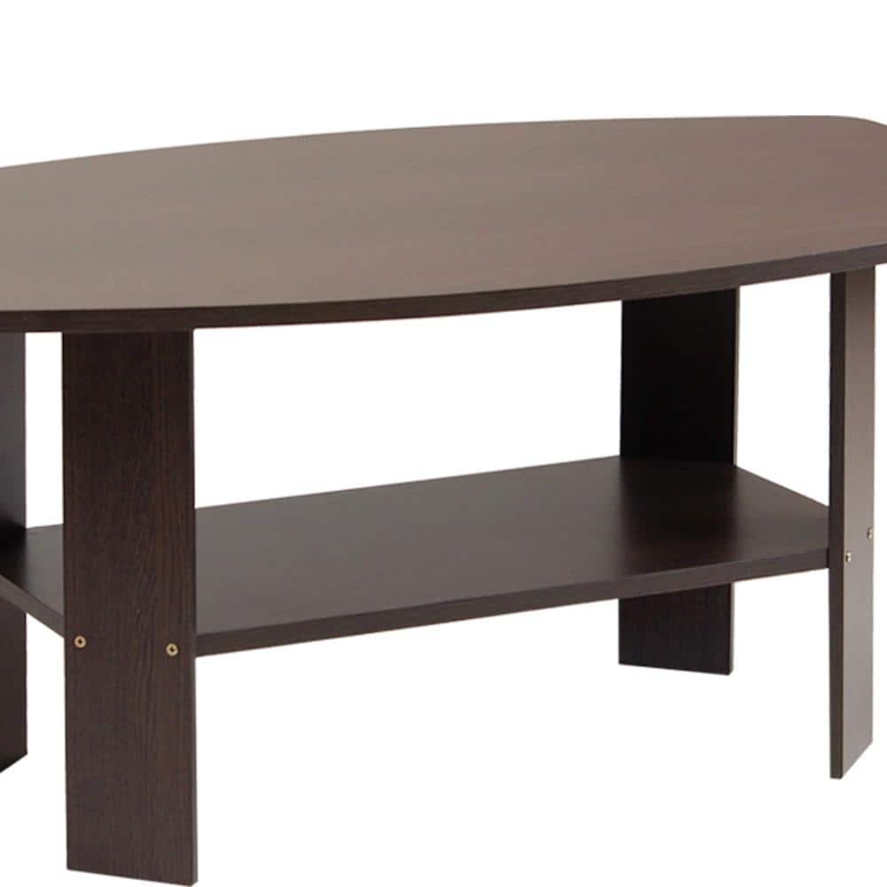 Modern Rectangular Coffee Table in Dark Brown Wood
