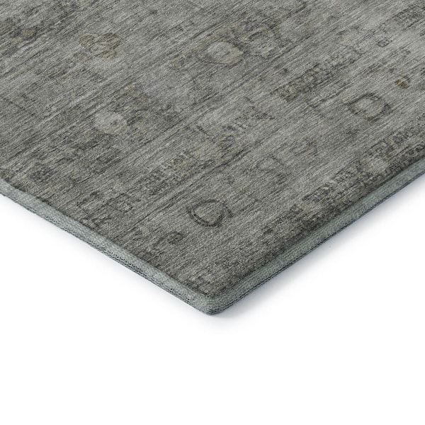 Mayfield Premium Machine Washable Abstract AMF1768 Pewter 3 ft. x 4 ft. Area Rug