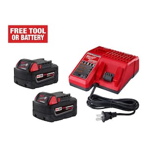 M18 18-Volt Lithium-Ion XC Starter Kit with Two 5.0Ah Batteries and Charger