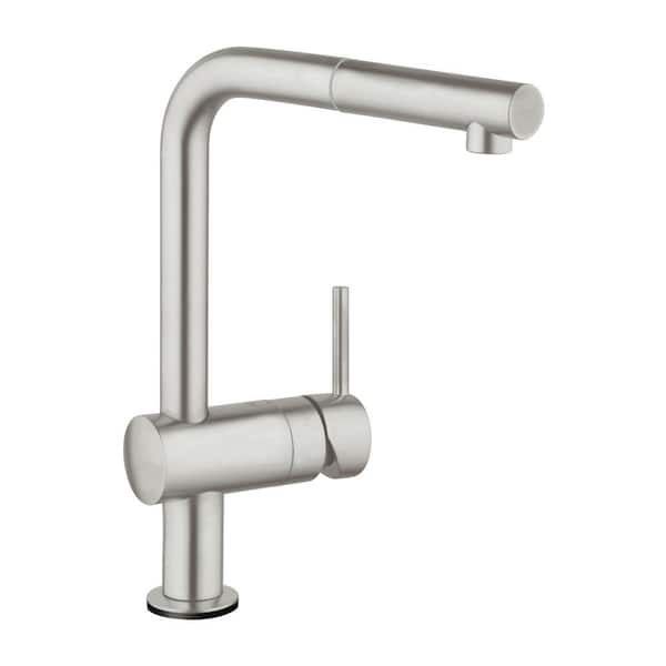GROHE Minta Touch Single-Handle Pull-Out Sprayer Kitchen Faucet in SuperSteel Infinity