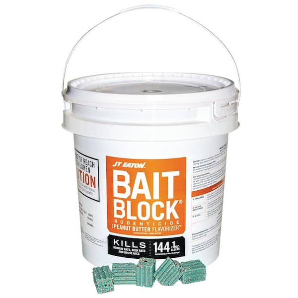 JT Eaton Bait Block Peanut Butter Flavor Anticoagulant Rodenticide for Mice and Rats (144-Blocks)