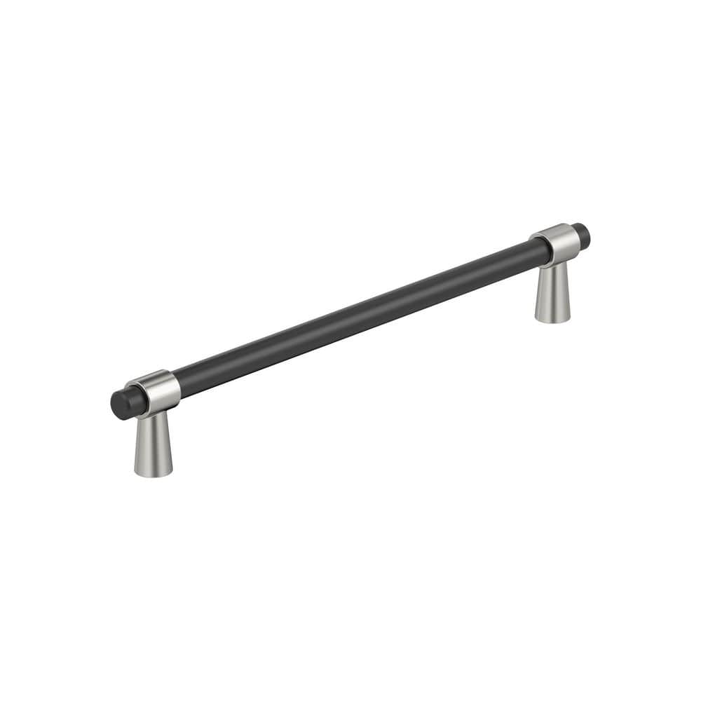 Mergence 7-9/16 in. (192 mm) Center-to-Center Matte Black/Polished Nickel Bar Cabinet Pull price history on PriceWatchPro
