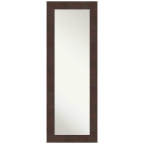 Amanti Art Large Rectangle Walnut Brown/Tan Hooks Casual Mirror (53.25 in. H x 19.25 in. W)
