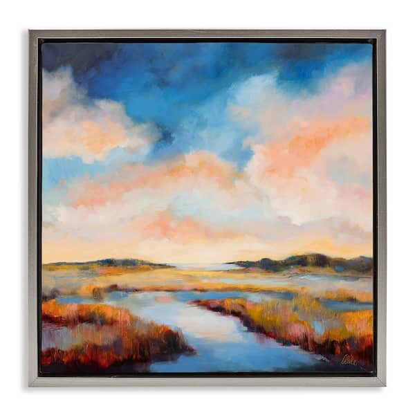 Stupell Industries Sun Bleached Stream by Odile Gray Floater Frame Nature Graphic Art Print 25 in. x 25 in.